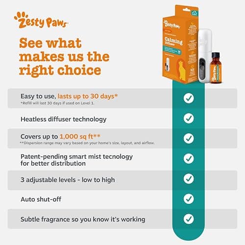 Zesty Paws 30 Day Cat Pheromones Calming Diffuser Plug-in Starter Kit - Cat Calming Diffuser for Cats with Stress, Urine Spraying, Scratching, Excessive Grooming & Aggression - Trial thumbnail 5