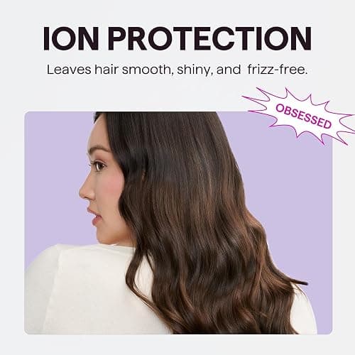 Wavytalk Hair Dryer with Diffuser, Blown Away Ionic Hair Dryer for Curly Hair with Comb, 1875W Fast Drying Blow Dryer with Ceramic Technology, 3 Attachments for All Hair Types, Light and Quiet, Black thumbnail 6