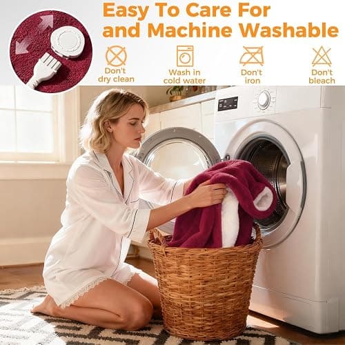 Heated Blanket Electric Throw, 50" x 60" Heating Blanket with 5 Levels & 10 Hours Auto Off, Extremely Soft Flannel Warm Blanket Gifts Over-Heat Protection, ETL Certified Machine Washable thumbnail 7
