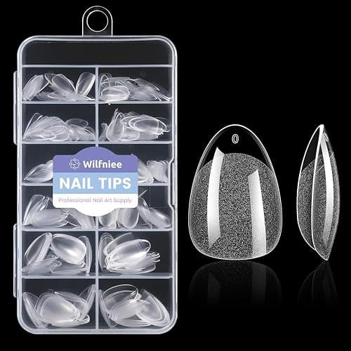 Extra Short Almond Nail Tips: 240Pcs Small Almond Shape Soft Gel Fake Nail Tips for Nail Extension, 12 Sizes Full Cover Clear Press on Nails for Girls for Home DIY Salon thumbnail 8