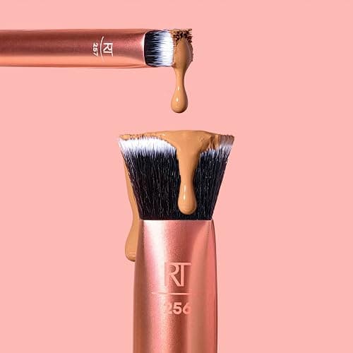 Real Techniques 4 Piece Face Base Makeup Brush Set, For Concealer, Foundation, Contour, & Setting Powder, Makeup Brushes For Blending & Buffing, & Sculpting, Travel Friendly, Gift Set, Cruelty-Free thumbnail 6