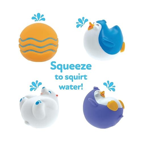 Nuby Penguin Slide Bath Toy Play Set with 4 Bath Squirters - Baby Bath Toys for Boys and Girls 12+ Months - Suction Cup Toy Attaches to Shower Wall thumbnail 6