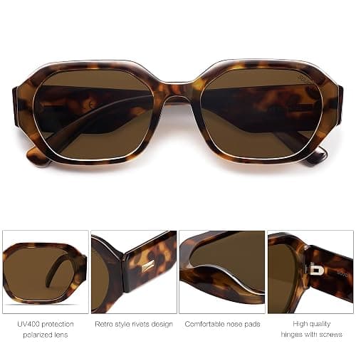 SOJOS Polarized Sunglasses For Women Retro Rectangle Womens Sun Glasses Trendy Narrow Square 90s Shades SJ2232 thumbnail 5