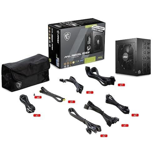 MSI MAG A850GL PCIE5, Fully Modular Compact Gaming 850W Power Supply, 80+ Gold, ATX 3.1 & PCIe 5.1 Ready, Native Dual-Color 12V-2x6 Cable, 10 Year Warranty thumbnail 4