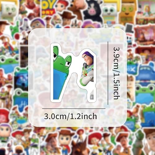 100Pcs Toy Cartoon Movie Story Sticker Bundle, Cool Vinyl Decals for Laptop, Water Bottle, Phone, Skateboard, Luggage, Bicycle, Guitar, DIY Gift for Fans (Toy1) thumbnail 3