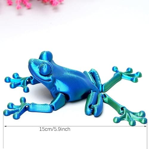 LUYUCUBE 3D Printed Frog Model,Flexible Realistic Articulated Animal Fidget Toys,Mystery Figurines Gifts for Easter,Executive Desk Funny Décor and Festival Collectible,Easter Basket Stuffers (GB) thumbnail 2
