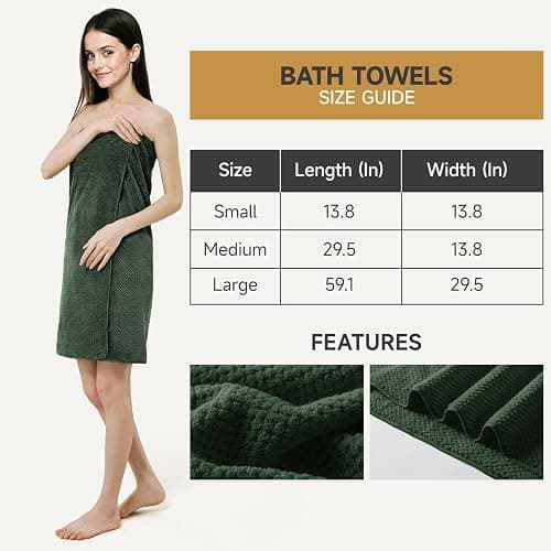 REDKISS 6-Piece Bath Towel Set - 2 Washcloths, 2 Hand Towels, 2 Bath Towels | Ultra-Fiber Coral Fleece, Super Absorbent, No Lint & No Fading | Perfect for Bathroom, Spa, Gym | Family -Olive Green thumbnail 3