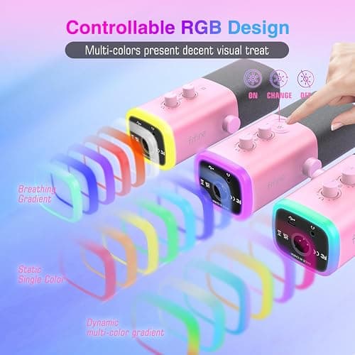 FIFINE XLR/USB Microphone, Gaming Recording PC Microphone with Headphones Jack, Mute Button, Dynamic RGB Mic for Computer, Streaming Mic for Podcasting Voice-Over YouTube Video-AmpliGame AM8 Pink thumbnail 4