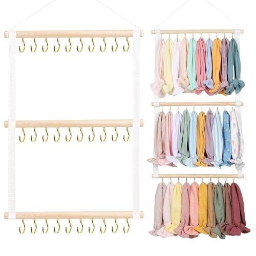 POVETIRE Headband Holder Head Bands Organizer for Girls, Baby Headbands Hair Accessories Organizer Storage Wall Hanging Decor for Nursery Toddler Girls Room - Image 1