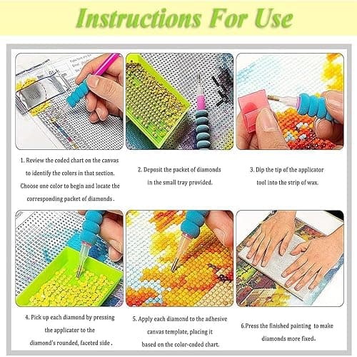 3 Pack Tarot Diamond Art Kits for Adults,Sun Moon Star Diamond Painting Kit | 5D Diamond Art Paintings Kit for Beginners,Round Full Drill Diamond Dot Tools Kit,Extra Diamonds,DIY Craft Gift,12x16 Inch thumbnail 7