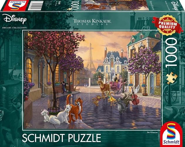 Schmidt Spiele 59690 Thomas Kinkade: Disney Aristocats (1000pc) Jigsaw Puzzle, Colourful - Image 1