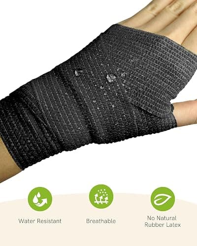 FriCARE Self Adhesive Bandage Wrap, Medical Tape in First Aid Kit, Cohesive Bandages for Wounds Sport Vet, 2 Inches X 5 Yards 6 Rolls, Classic thumbnail 7