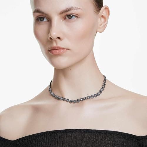 Swarovski UNA Angelic Tennis Necklace, Round Cut, Clear, Gold-Tone Finish thumbnail 6