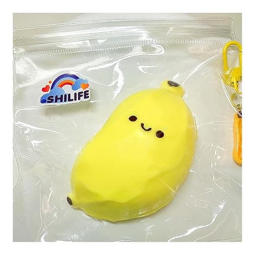 Taba Squishy,Stress Ball, Kawaii Squishies Silica Gel Toys,Stress Relieving Fur Ball OPP Packaging Gifts|Squishy Fidget Toys for Anxiety&Relaxation|Perfect Desk Accessory for Adults (Banana) thumbnail 2