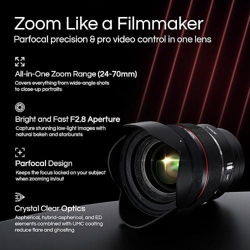 Rokinon 24-70mm F2.8 AF Zoom Lens for Sony E – Full Frame, Par-Focal, Fast Autofocus, Weather Sealed, UMC Coated, Cinematic Video Ready, Silent Operation, Manual Control Support, Custom Switch thumbnail 2