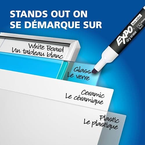 Expo Dry Erase Markers, Whiteboard Markers with Low Odour Ink, Chisel Tip, Assorted Colours, 16 Count thumbnail 6