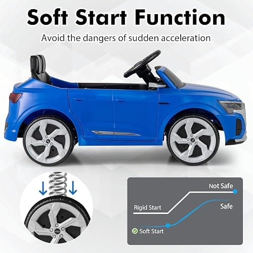 Licensed Audi SQ8 Ride on Car by INFANS, Battery Powered Electric Vehicle for with Remote Control, Adjustable Music, LED Lights, Suspension, Driving Toy Gift for Kids Toddler Age 3+ (Blue) thumbnail 7