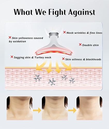 Fastaid Red-Light-Therapy-for-Face and Neck, Red Light Therapy Wand, 7 Color Led Face Neck Massager for Skin Care, White thumbnail 4
