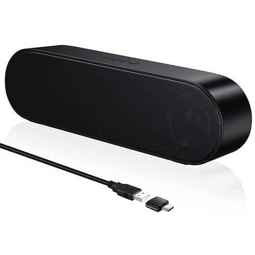 YYV USB Computer Speakers, Portable PC Speaker for Desktop, Laptop, Notebook, Wired Mini Soundbar Speakers with Loud Volume, Volume Control and Mute Button, Plug and Play - Image 1