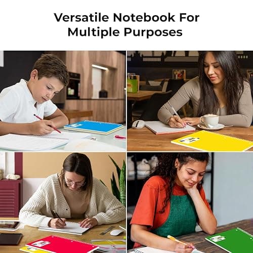 Rosmonde 5 Subject Notebook College Ruled, 6 Value Pack, 300 Pages (150 Sheets), 8 x 10-1/2", 5 Subject College Ruled Spiral Notebooks for School & Office, Thick Paper Fights Ink Bleed, 3 Hole Punched thumbnail 8