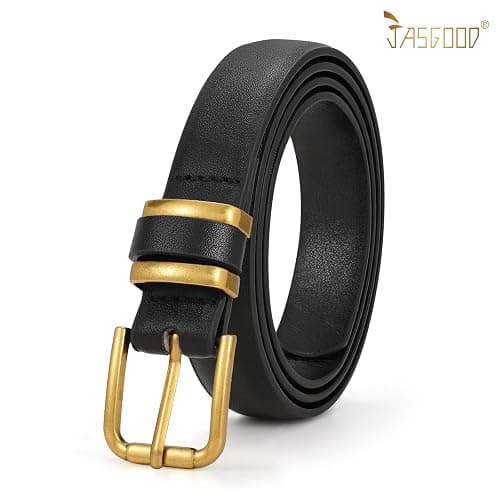 JASGOOD 3 Pack Women's Leather Belts for Jeans Dress Pants Trendy Belts with Gold Buckle thumbnail 7
