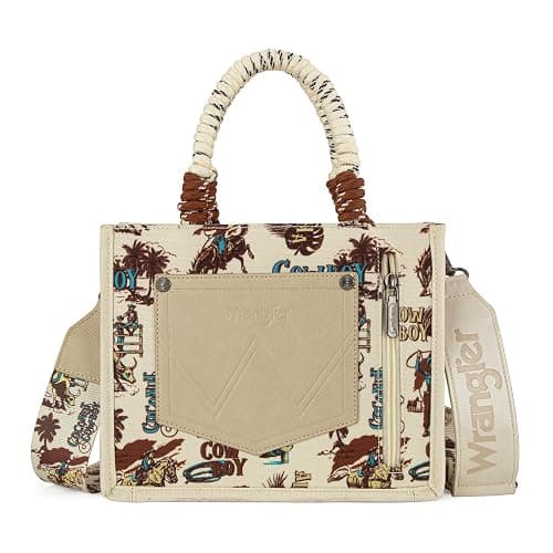 Montana West Wrangler Tote Bag Western Satchel Bags for Women with Braided Rope Handles thumbnail 5