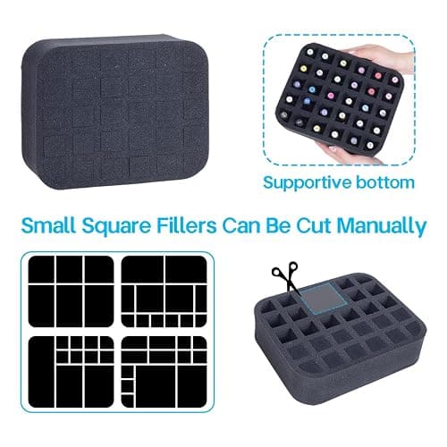 YAHOURWAT 2 Pack Nail Polish Organizer Holder Foam Pad with Slots for Storage 60 Bottles (15ml/0.5fl.oz) Nail Polish or Essential Oil Tray for Drawers Black thumbnail 4