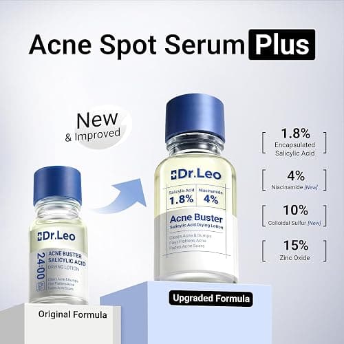 Dr.Leo 1.8% Salicylic Acid Spot Serum, Acne Treatment for Acne-Prone Sensitive Skin | Niacinamide, Fast Pimple Relief, Fades Acne Marks, Overnight & Period Breakouts, 0.34 fl oz (20 ml) thumbnail 2