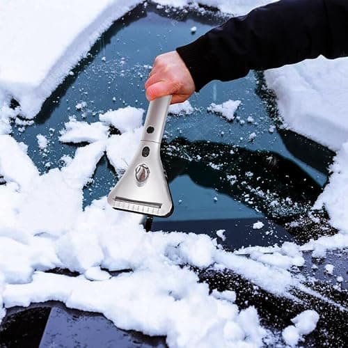 ZONETECH Heated Car Window Ice/Snow Scraper Extendable Auto Windshield Heated Scraper with LED Light,12V Electric Scraper Heating, Car Ice Scraper & Snow Removal Tool Christmas Gift Stocking Stuffer thumbnail 4