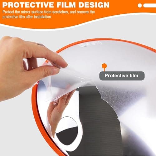 Convex Mirrors for Blind Spot - 30 cm Diameter - Round - Wall Mounted Unbreakable Surveillance Security Curved Mirror - 130 Degree Wide Angle thumbnail 2