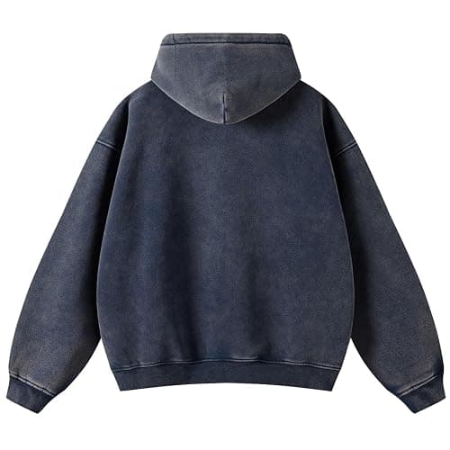 KEEPSHOWING Womens and Mens Zip Up Hoodies Long Sleeve Fall Oversized Sweatshirts Acid Wash Y2K Jacket with Pockets thumbnail 2