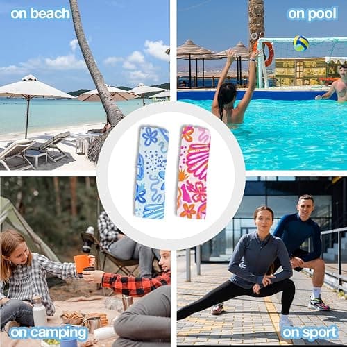 2 Pack Pink Blue Ocean Seashells Starfish Boho Beach Towel Microfiber Lightweight Quick Dry Oversized Swim Towels Beach Accessories Cruise Vacation Necessities for Pool Camping Travel 32x71 inch thumbnail 5