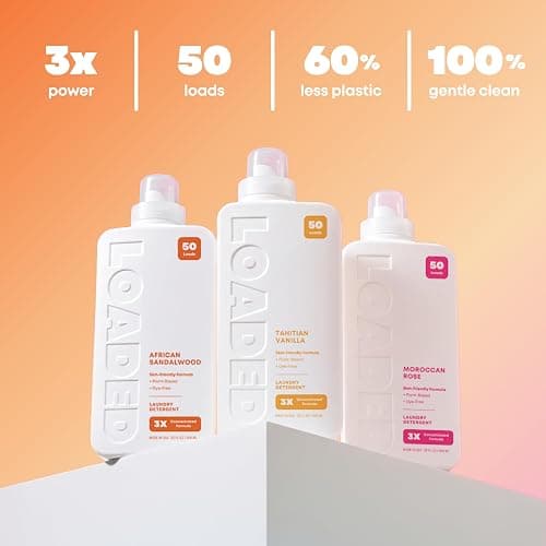 Loaded Laundry Detergent, Luxury Cologne & Perfume Scented | 50 Loads | Vanilla & Cashmere | Skin-Friendly & Plant-Based | Made in USA | 32 oz thumbnail 4