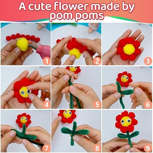 IOOLEEM Multi-Color Pom Poms, 300pcs 1inch, Pom Poms for Arts and Crafts, Pom Pom Balls, Craft Pom Poms. thumbnail 4