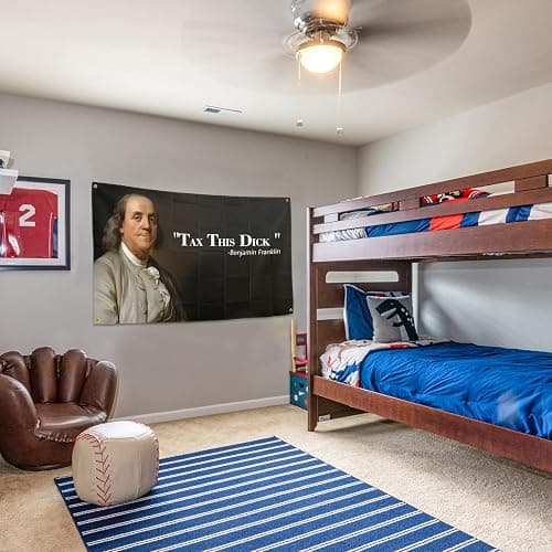 Benjamin Franklin Tax This Dick Flag Funny Flags for Room 3x5 Feet College Dorm Room Decor Man Cave Frat Wall Indoor Outdoor Flag thumbnail 6