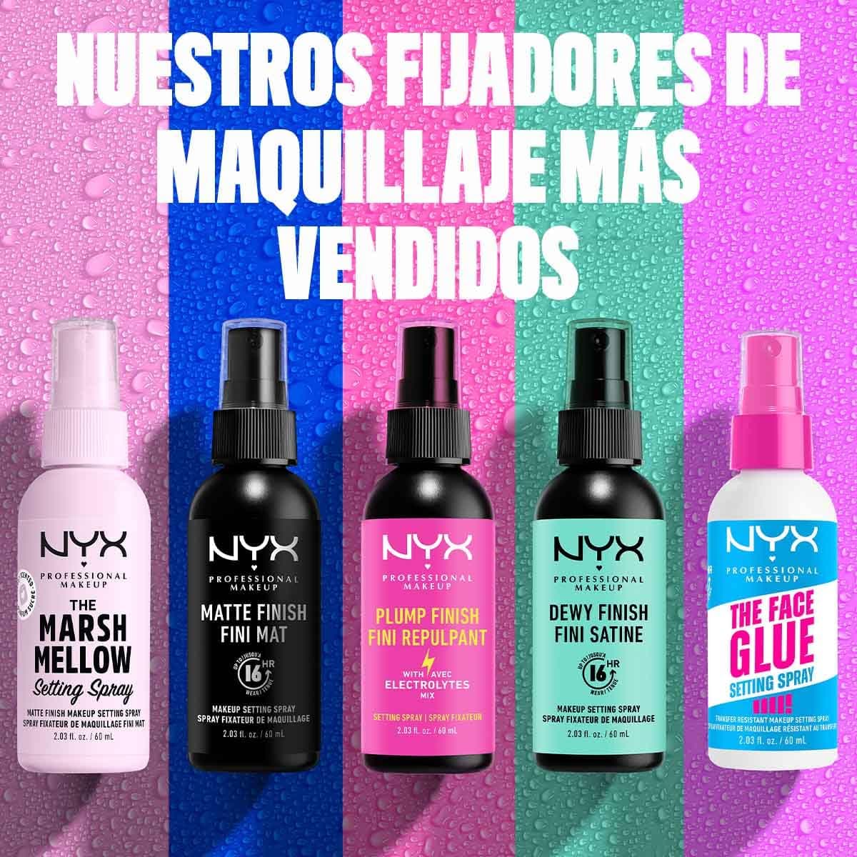 NYX Professional Makeup The Face Glue Setting Spray, Spray fijador de maquillaje, A prueba de transferencias y desvanecimientos. Duración por 24 hrs. A prueba de agua - Tono transparente, 60ml thumbnail 12