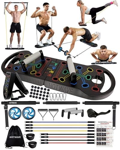 HOTWAVE Push Up Board Fitness, Portable Foldable 20 in 1 Push Up Bar at Home Gym, Pushup Handles for Floor. Professional Strength Training Equipment For Man and Women,Patent Pending - Image 1