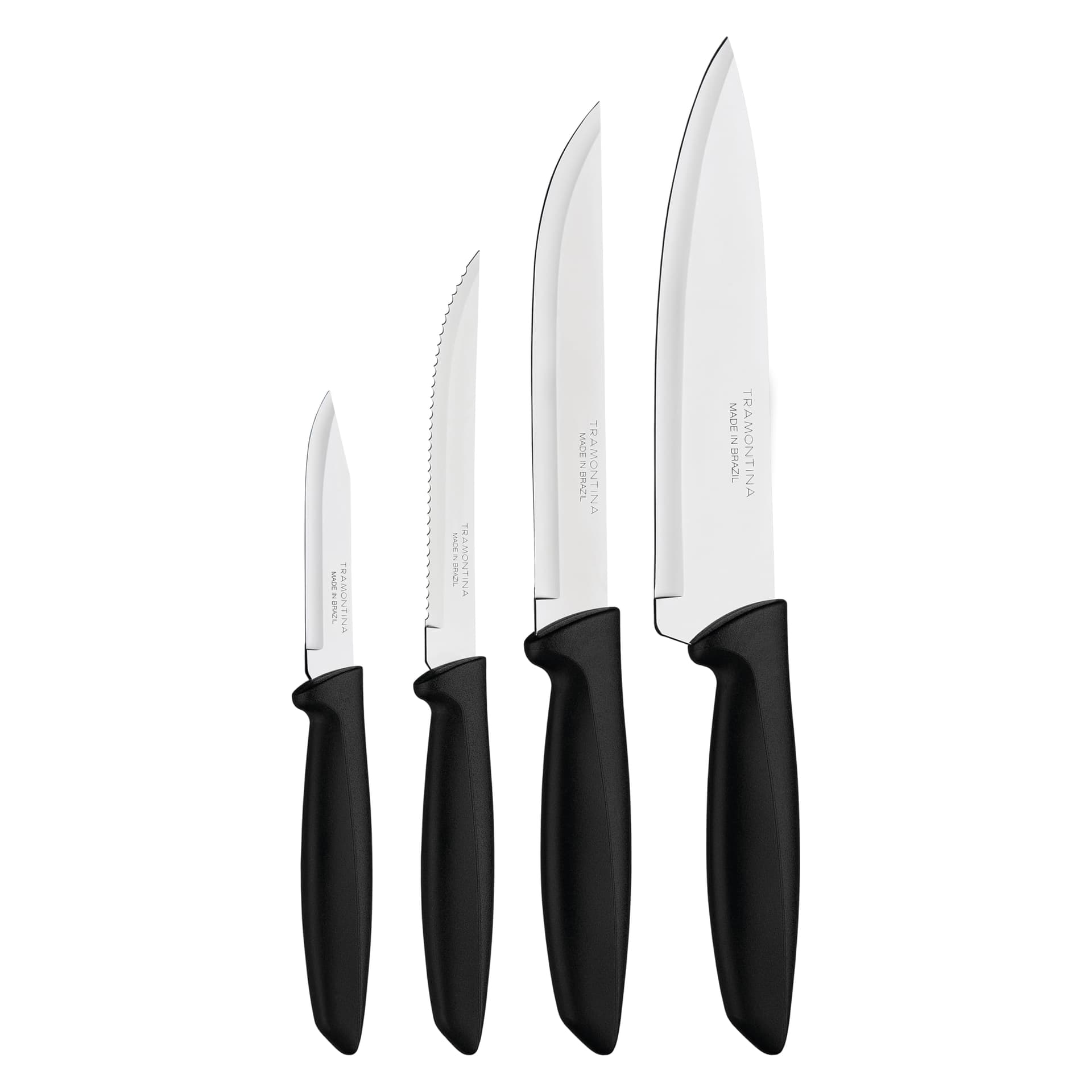 Tramontina JOGO FACAS INOX 4PC PLENUS PRE, Preto - Image 1