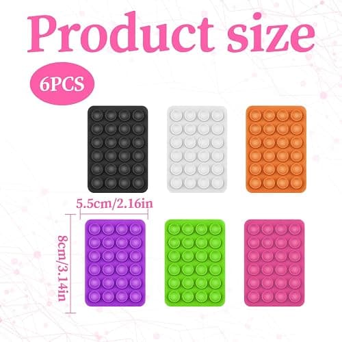 Qianeffort Phone Suction Pad - 6 PCS Multipurpose Suction Phone Holder for Shower, Car, Mirror & Selfies thumbnail 2