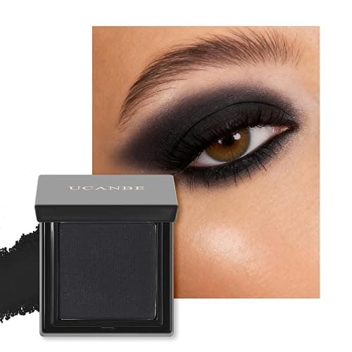 UCANBE Black Single Eyeshadow Palette, Highly Pigmented Matte Eye Shadow Powder, Professional Long-Lasting Waterproof Makeup Palette thumbnail 2