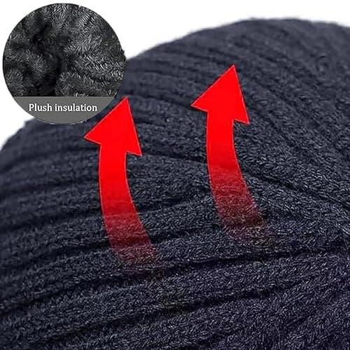 UUXUUX Cozy Head Beanie Winter Hat with Ear Flaps, Brim,Soft Knit Hat for Men, Women,Ideal for Hiking,Skiing & Outdoor thumbnail 4