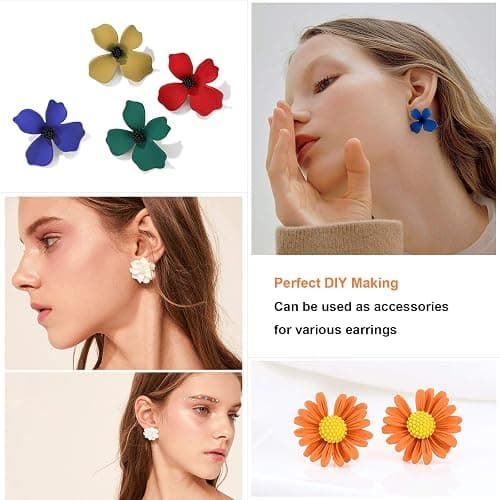 450PCS Earring Posts Stainless Steel Flat Pad,Hypoallergenic Stud Earrings with Butterfly and Rubber Bullet Earring Backs for Jewelry DIY Making Findings (Silver) (Silver) thumbnail 6
