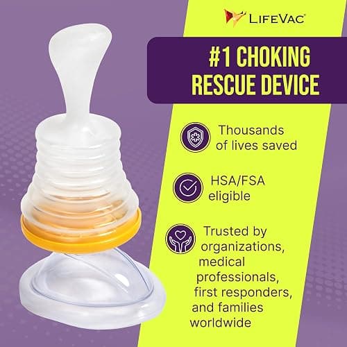 LifeVac Yellow Travel Kit - Portable Suction Rescue Device, First Aid Kit for Kids and Adults, Portable Airway Suction Device for Children and Adults thumbnail 3