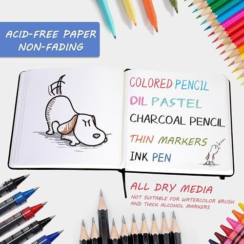 Hardcover Square Sketch Book, 120lb/200GSM Sketchbook Thick Drawing Paper for Marker Watercolor Pencil Mixed Media, Premium Drawing Notebook, Art Journal, 60 Sheets/120 Pages 8x8 Inch Sketch Pad thumbnail 3