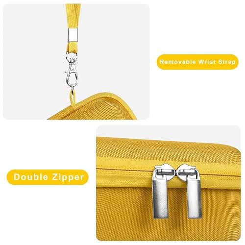 Canboc Carrying Case for KODAK EKTAR H35/ H35N/ KODAK Snapic A1 Film Camera, H35/ Snapic A1 Film Camera Bag, Zipper Mesh Pocket fits Film, Batteries, USB Cable, Yellow (Case Only) thumbnail 6