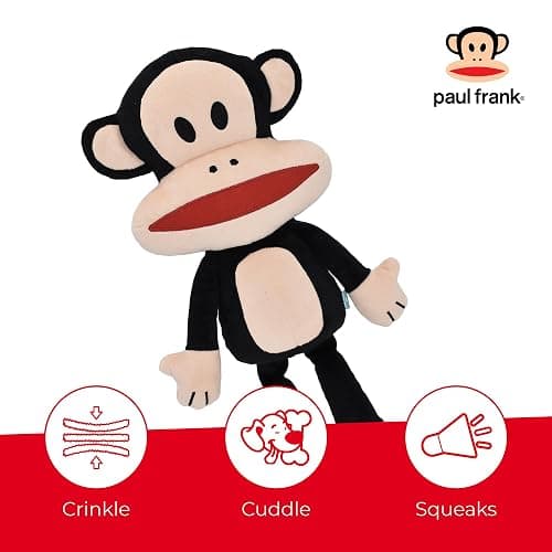 Multipet Paul Frank's Julius The Monkey Dog Plush Toy - Squeaky Toy for All Dogs - Extra Soft Plush - Stuffed Animal for Cuddling & Playing (10") thumbnail 3