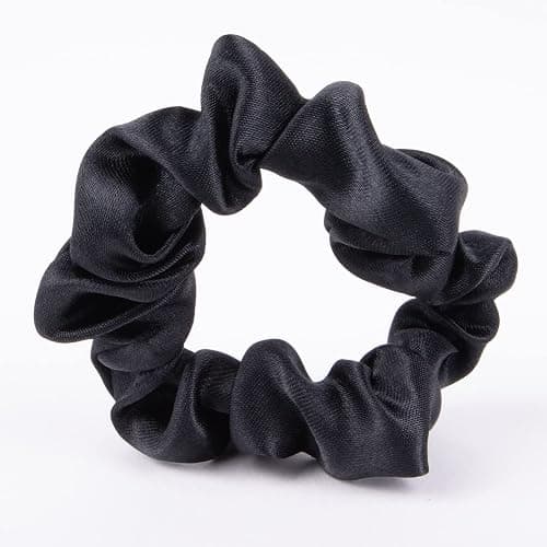 Amazon Basics Satin Scrunchies Black Hair Ties, Pack of 8 thumbnail 4