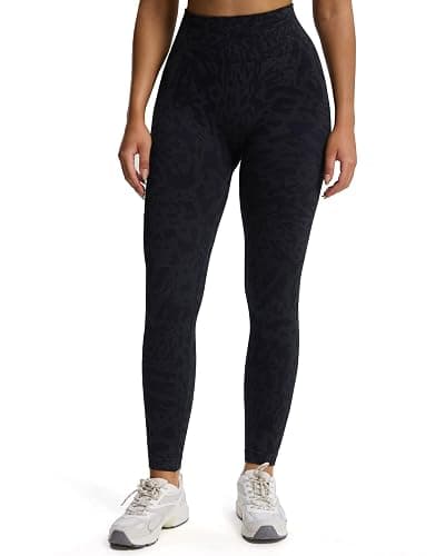 Aoxjox Women's High Waist Seamless Camo Scrunch Legging Knit Workout Yoga Pants 23" - Image 1