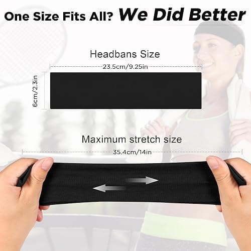 DiyJibb Headbands for Women - 12Pcs Non-Slip Cotton Cloth Headbands for Women's Hair Accessories,Fashion Sports Hair Bands & Ties,Soft Fabric for Yoga,Running,Workout thumbnail 2