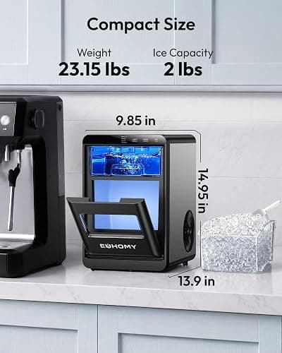 EUHOMY Nugget Ice Maker Countertop, 44Lbs/24H Sonic Ice Maker Machine, Self-Cleaning Pellet Ice Makers with Ice Scoop&Basket, Countertop Pebble Ice Maker for Home/Kitchen/Office thumbnail 6